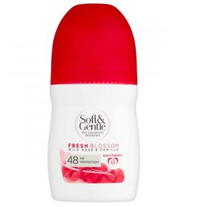 Soft and Gentle Roll-On Deodorant, Wild Rose and Vanilla, 50ml